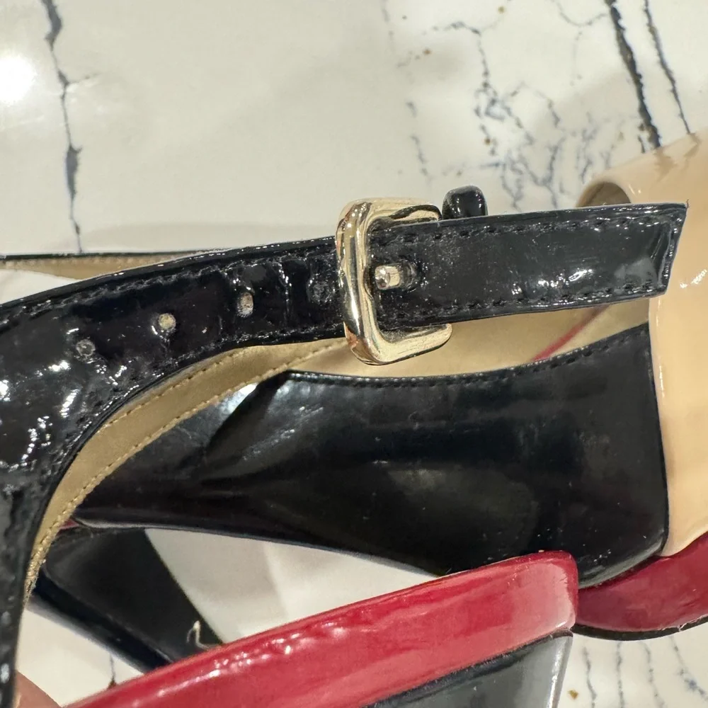 Bandolino Black, Red, and Cream Slingback Heels women’s size 8 - Picture 12 of 15